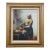 Vintage 1983 Kitchen Maid Milkmaid Print on Board After Johannes Vermeer 20", Framed For Sale