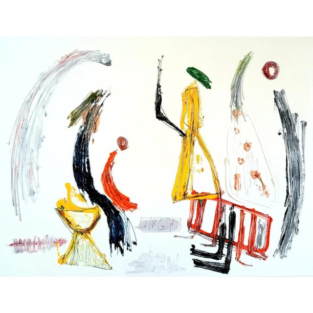 Contemporary 28.4" by 22.4" Contemporary Abstract Original Figurative Oil Painting by Diane Grant - Unique Piece For Sale - Image 3 of 10