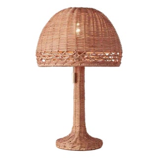 Rattan Mushroom Table Lamp For Sale