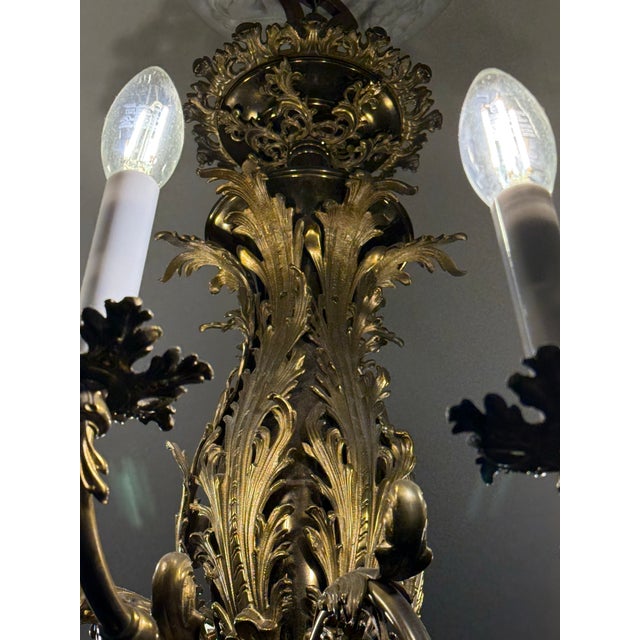 Gold French Chandelier Circa 1840 For Sale - Image 8 of 10