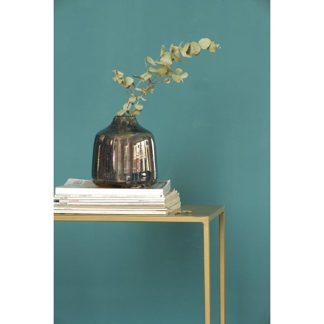 Gray New Rectangullar Gilted Iron Console Table with Metal Top For Sale - Image 8 of 18