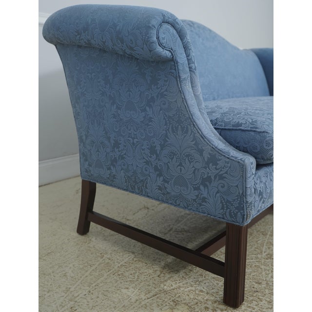 Hancock & Moore Hancock & Moore Chippendale Style Blue Damask Sofa For Sale - Image 4 of 18