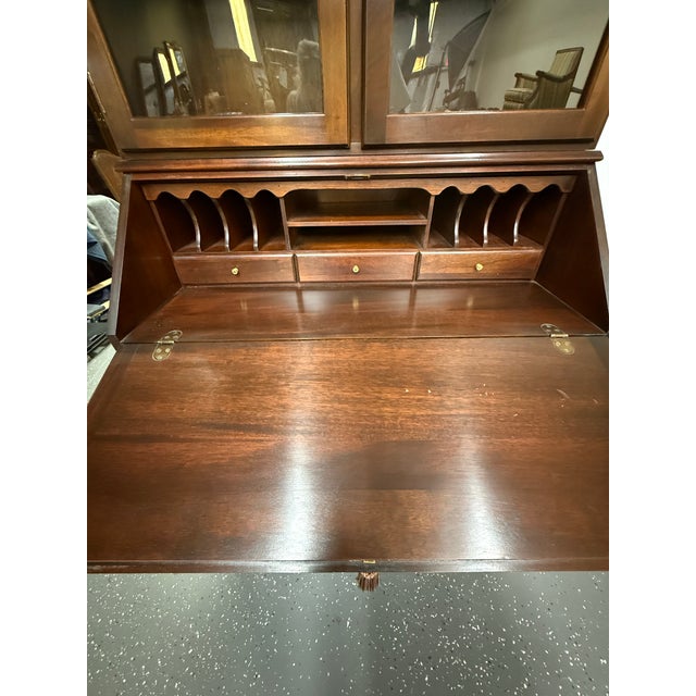 Vintage 1980’s Mahogany Secretary Desk For Sale - Image 10 of 10