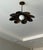Handmade Black Antique Brass Finish Pendant Light, Floral Metal Ceiling Light, Milk Glass Globe, Vintage Home Decor For Sale - Image 13 of 13