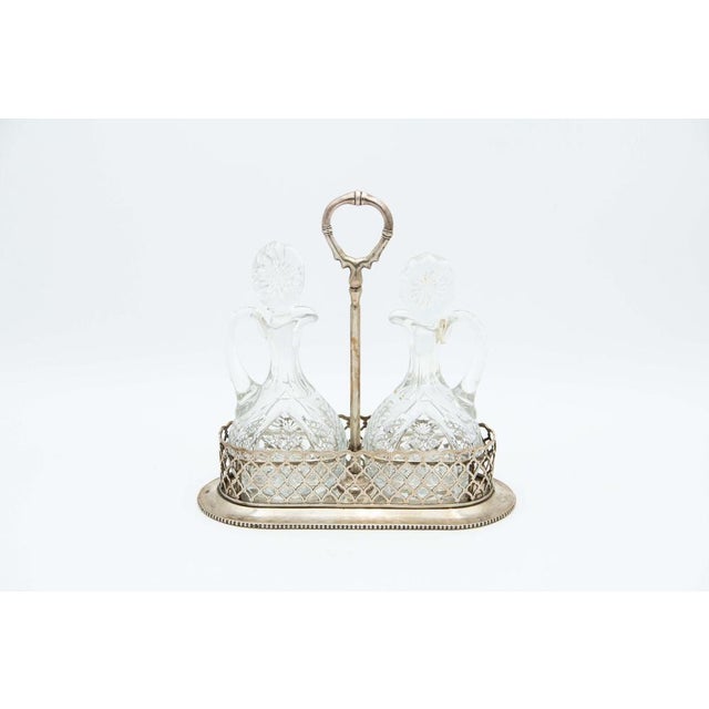 Cruet with Silver Structure and Wire Rack For Sale - Image 5 of 5