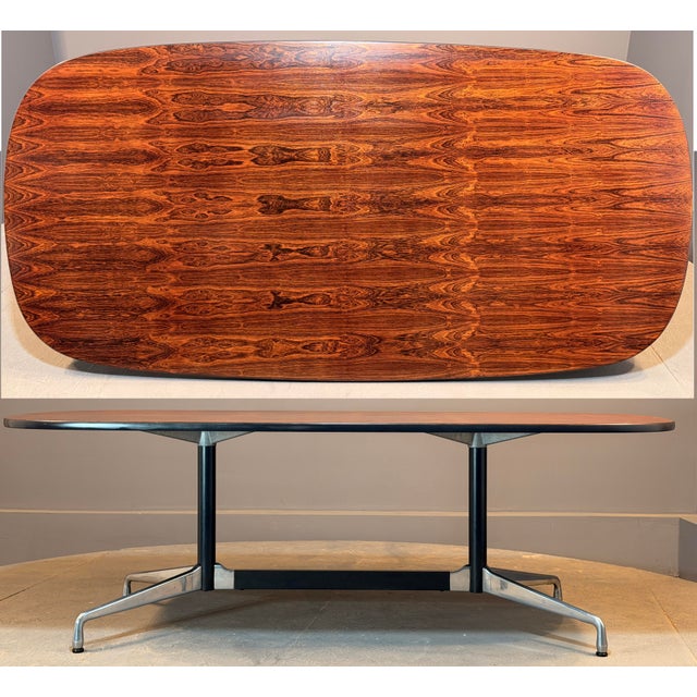 Wood 1970s 84 Inch Real Rosewood Table by Eames for Herman Miller For Sale - Image 7 of 14