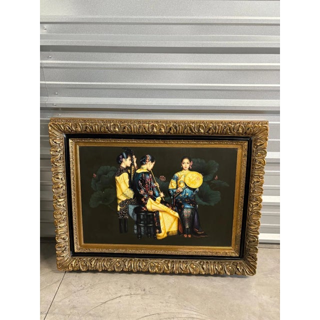 Elevate your space with this exquisite large-scale Chinese Court Portrait–style painting, a richly detailed work depicting...