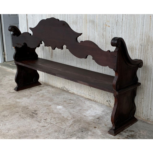 19th Century French Hand Carved Oak Settee or Park Bench For Sale - Image 16 of 18