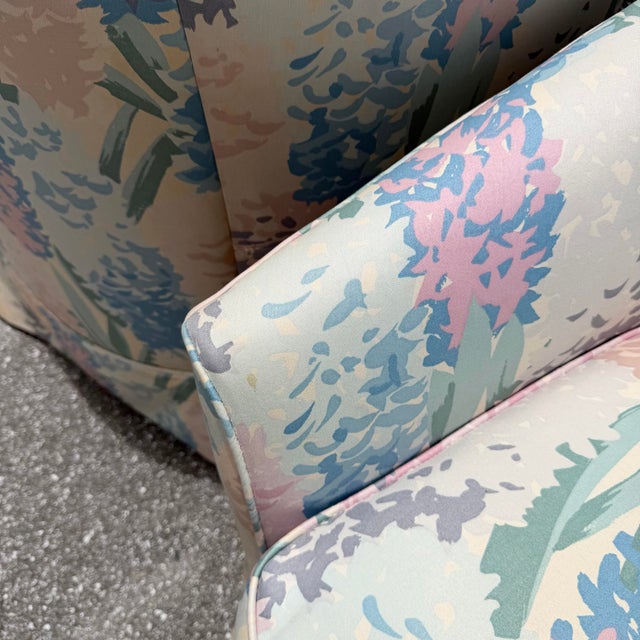 Vintage Postmodern Tufted Swivel Barrel Chairs - A Pair For Sale - Image 10 of 12