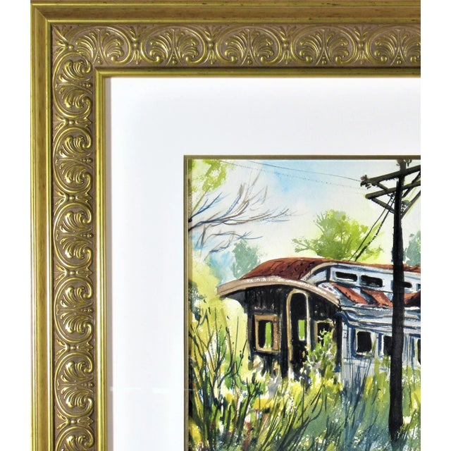 Mid 20th Century Dan (Daniel Stookey) Lutz, The Abandoned Train Car, Circa 1960 For Sale - Image 5 of 6