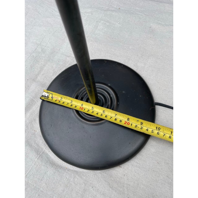 1980s Italian Postmodern Floor Lamp With Opaline Glass Shade — Minimalist Modern Torchère For Sale - Image 9 of 10