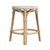 2020s Tobias 18 in. Seat Height Round Rattan Dining Stool, White/Tan Dot / Natural Rattan Frame For Sale - Image 5 of 7