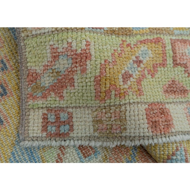 Blue Turkish Oushak Rug 3' x 7'8" #19076 For Sale - Image 8 of 8