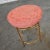 Metal Mid-20th Century Italian Style Round Stool With Rose Damask Seat & Gilt Metal Faux Bamboo Legs For Sale - Image 7 of 13