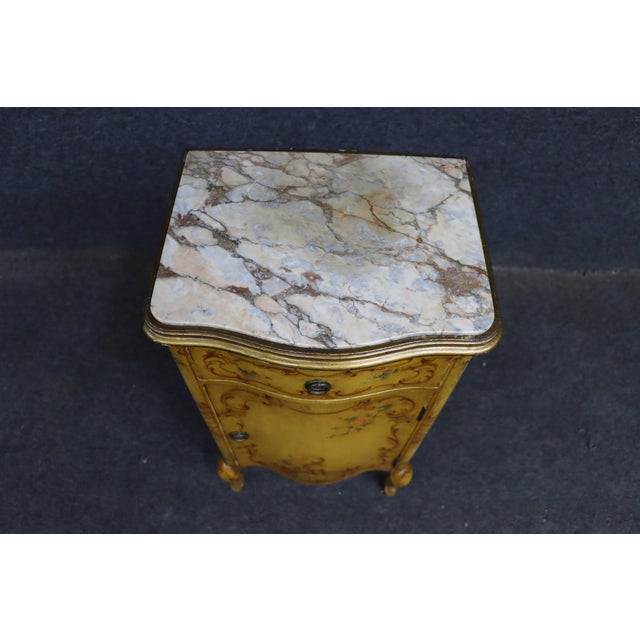 Italian Italian Painted Nightstand With Marble Top by Ny Galleries For Sale - Image 3 of 13