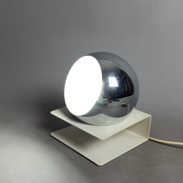 Silver Orb Eye Metal Table Lamp by Goffredo Reggiani for Reggiani, 1970s For Sale - Image 8 of 13