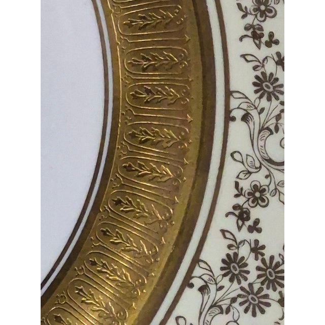 Late 20th Century Vintage (Art B China) Elegant Heavily Gilded Floral Center 10.5'' Dishes - Set of 6 For Sale - Image 5 of 10