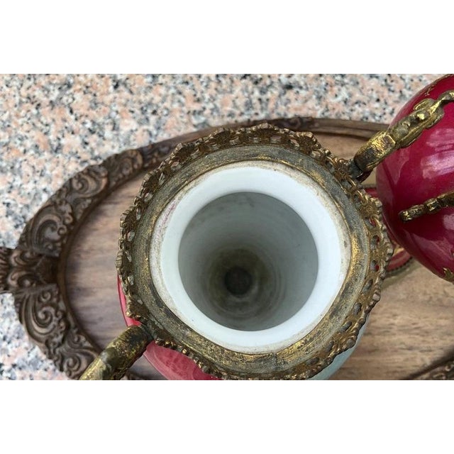 French Sèvres Porcelain and Gilt Bronze Vases, 1880, Set of 2 For Sale - Image 14 of 18