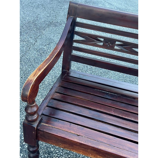 Balinese Teak Bench For Sale In New York - Image 6 of 10