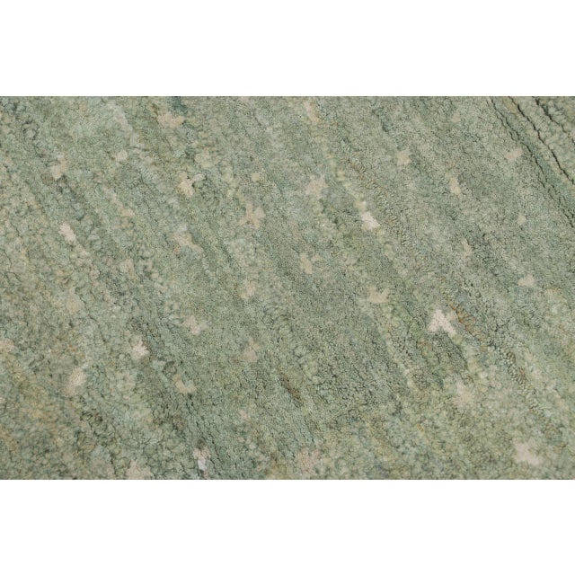 Modern Rug & Kilim's Modern Textural Rug in Sage and Ivory Geometric Pattern For Sale - Image 3 of 3