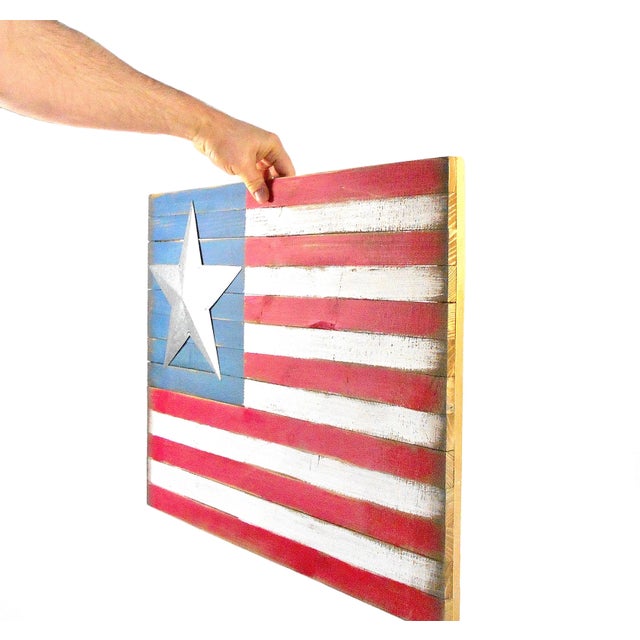 Rustic Wood American Flag Wall Art Chairish
