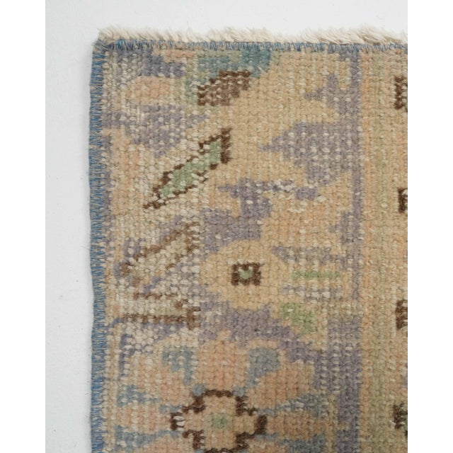 1970s Vintage Turkish Oushak Handmade Wool Cotton Beige Area Rug For Sale - Image 9 of 11