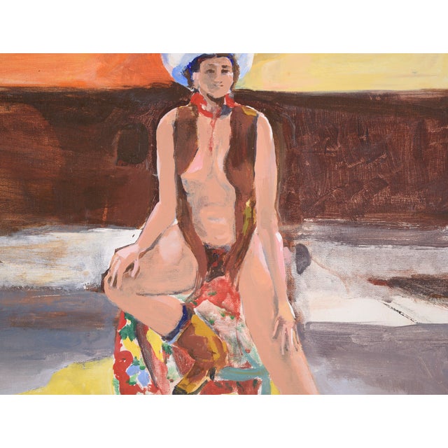 American Cowgirl in the Studio - Figurative Study in Oil on Canvas For Sale - Image 3 of 8
