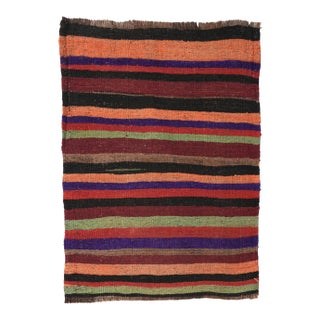 Striped Vintage Mini Kilim Rug - 2`4″ X 3`2″ For Sale