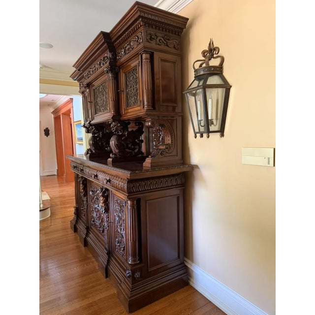 French Mid-19th Century Rococo Style Heavily Carved Walnut Buffet, Circa 1850–1860 For Sale - Image 12 of 18