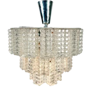 Small Austrian Mid-Century Modern Chandelier / Pendant by Kalmar, Three-Tier