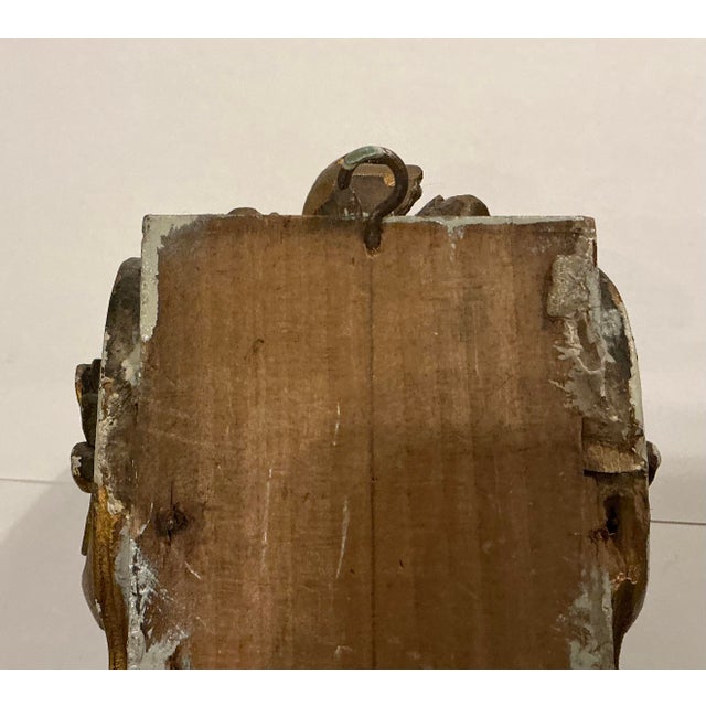 Late 19th Century 19th-C. French Louis XVI Style Victorian Era Giltwood & Painted Wall Brackets / Corbels - Pair For Sale - Image 5 of 7