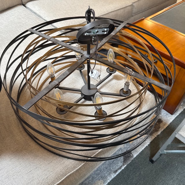 Contemporary Minka Lavery Vortic Flow Chandelier For Sale - Image 3 of 12