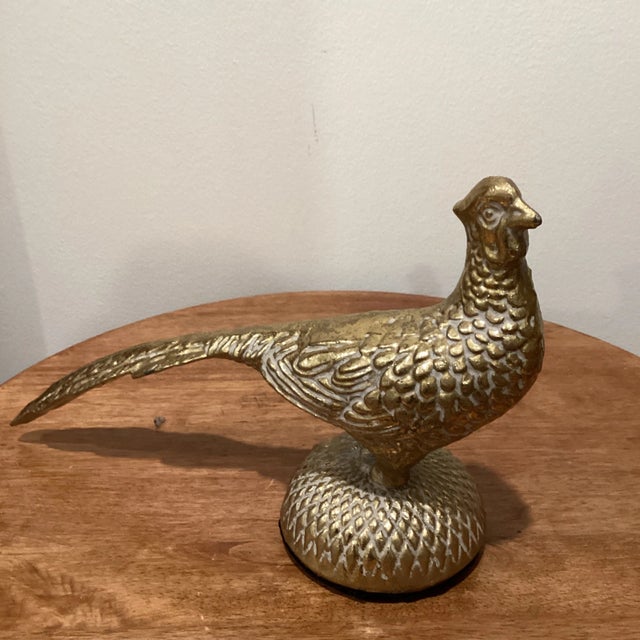 Vintage Late 20th Century Cast Iron Decor Pheasant For Sale - Image 9 of 9