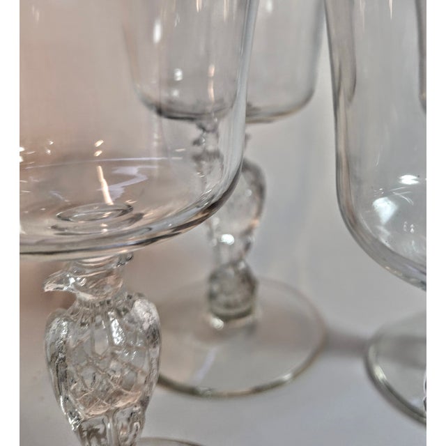 Transparent Hollywood Regency Bicentennial Eagle Stemmed Goblets- Set of Four For Sale - Image 8 of 14
