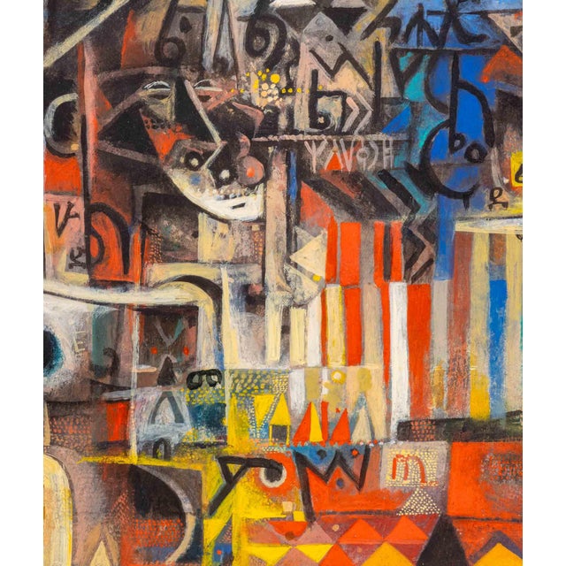 Wosene Worke Kosrof (Ethiopian, b. 1950), "Freedom Call", Mixed Media on Goat Skin, 1992, signed lower right, signed,...