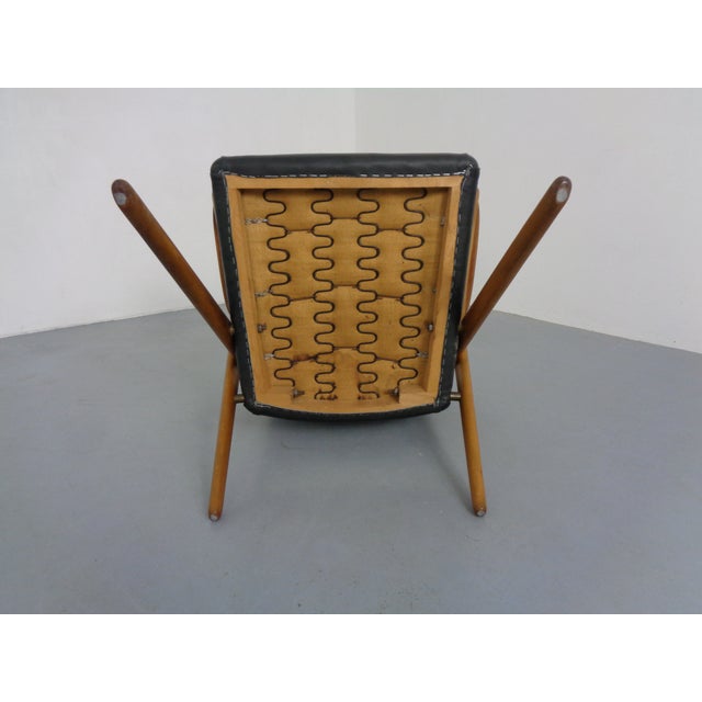 Boomerang Chair in Beech & Leather by Louis Van Teeffelen for Wébé Furniture, Netherlands, 1960s For Sale - Image 15 of 18