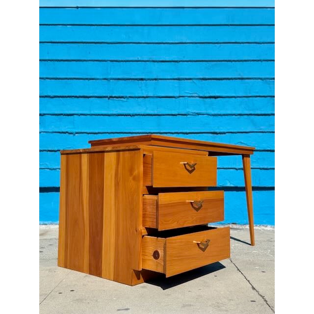 1950s Atomic Swivel Desk in Pine/Maple For Sale - Image 4 of 12