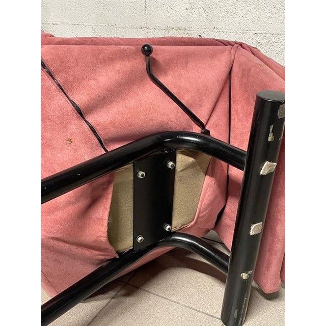 Relaxation Lounge Chair in Red Alcantara from Cinova, 1980s For Sale - Image 11 of 18