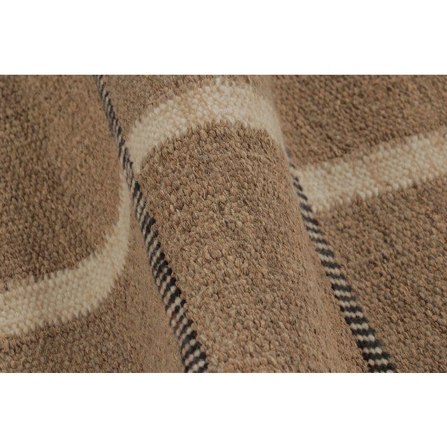 Camel Rug & Kilim’s Scandinavian-Inspired Rug, Beige-Brown Earth Tones With Stripes For Sale - Image 8 of 9