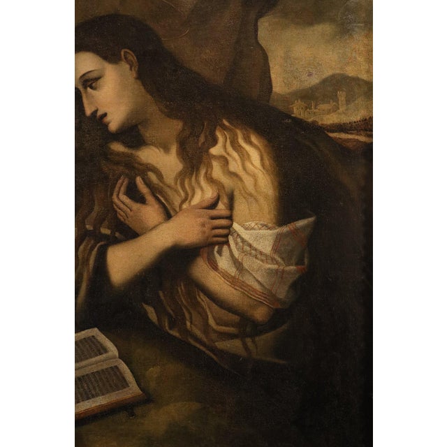 Follower of Luca Cambiaso, Penitent Mary Magdalene, 1600s, Oil on Canvas For Sale - Image 7 of 15