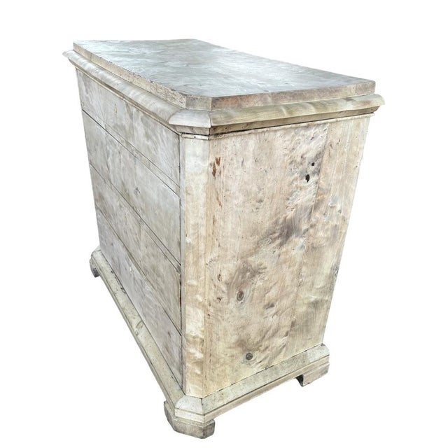 Antique Danish Biedermeier Bleached Maple Chest of Drawers, 1800s For Sale - Image 4 of 16