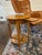 Beautiful vintage Lane Furniture round two-tier side table featuring a stunning burl wood top with dramatic swirling grain...