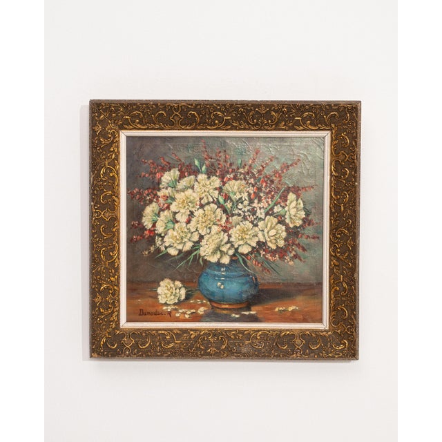 Early 20th Century Belgium Blue Canvas Painting For Sale - Image 15 of 15