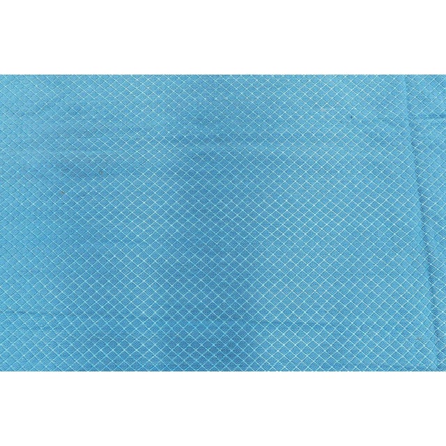 Contemporary Turquoise Geometric Flat-Weave Viscose Rug by Doris Leslie Blau For Sale In New York - Image 6 of 8