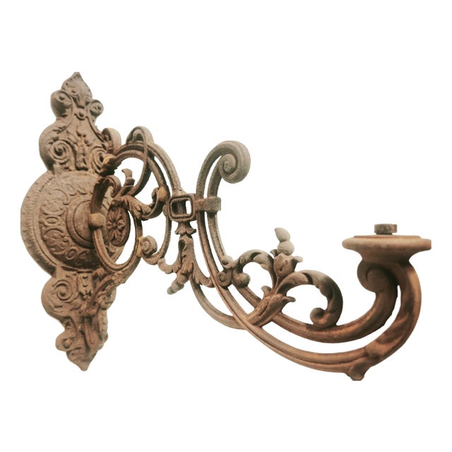Antique Cast Iron Arm Bracket, 1890s For Sale