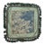 Antique Silk Tapestry Cushion Cover With Tassel Fringe, Blue & Ivory Floral, 23"x23" For Sale
