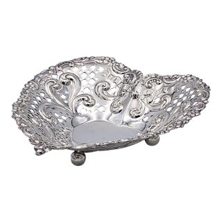 1930 Sterling Heart-Shaped Dish For Sale