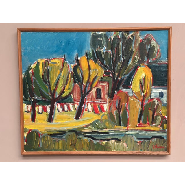 Unknown, Behind the Trees, 1950s, Oil on Canvas, Framed For Sale - Image 13 of 18
