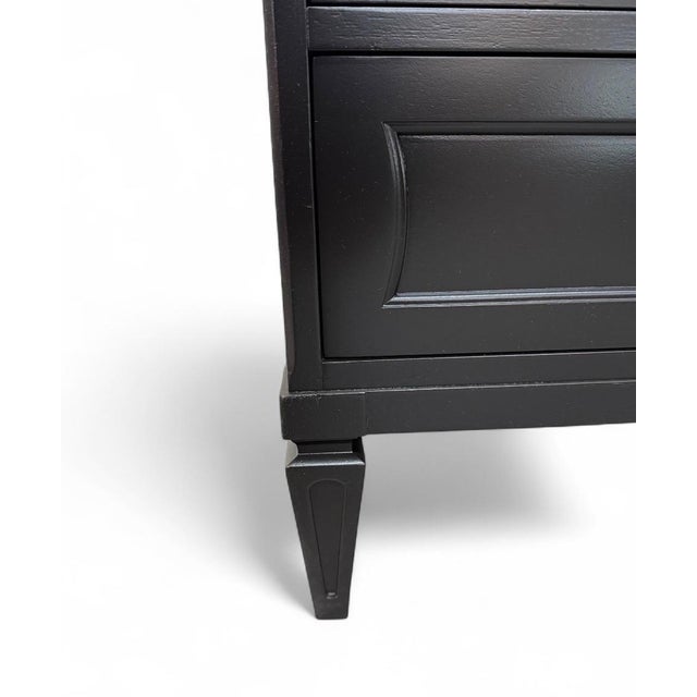 Wood Vintage Henredon Italian Style Black High Chest For Sale - Image 7 of 10