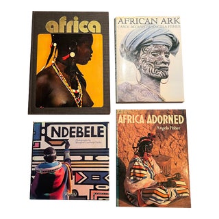1970's-1980's Collection of Colourful African Decorative Coffee Table Photography Art Books - Set of 4 For Sale